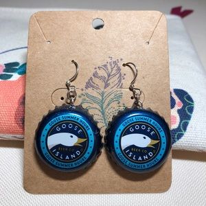 Goose Island beer cap earrings